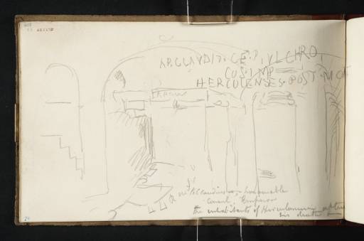 Joseph Mallord William Turner, ‘Inside the Theatre, Herculaneum, with the Pedestal of Appius Claudius Pulcher’ 1819