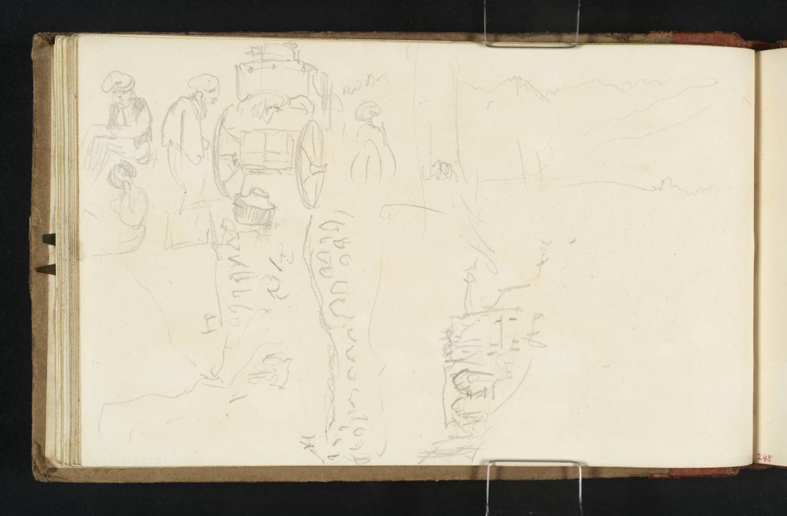 Study of a Carriage with Figures; and Sketches amidst the Mountains, ?near Vietri sul Mare