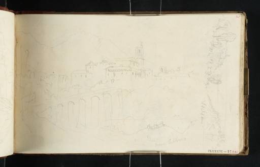 Joseph Mallord William Turner, ‘View of the Church of San Franceso, Cava de' Tirreni; Also a View near Albano, and Hills with a Distant View of the Sea’ 1819