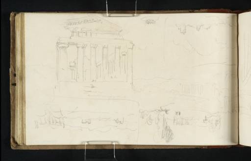 Joseph Mallord William Turner, ‘Sketches at Paestum, Including the Western End of the Temple of Athena (formerly known as the Temple of Ceres)’ 1819