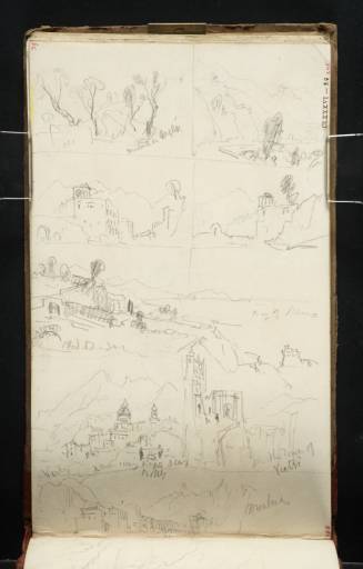 Joseph Mallord William Turner, ‘Eight Sketches from the Road Between Salerno and Cava de' Tirreni, Including Views of the Bay of Salerno, Vietri sul Mare and Molina’ 1819