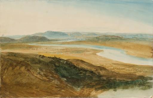 Joseph Mallord William Turner, ‘The Roman Campagna with the River Tiber and Ponte Molle in the Distance’ 1819
