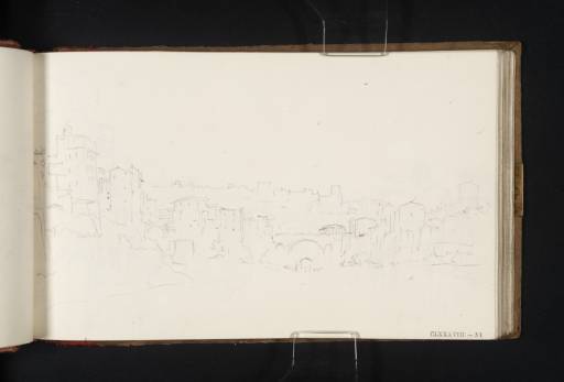 Joseph Mallord William Turner, ‘The Isola Tiberina, Rome, Looking towards the Aventine Mount’ 1819