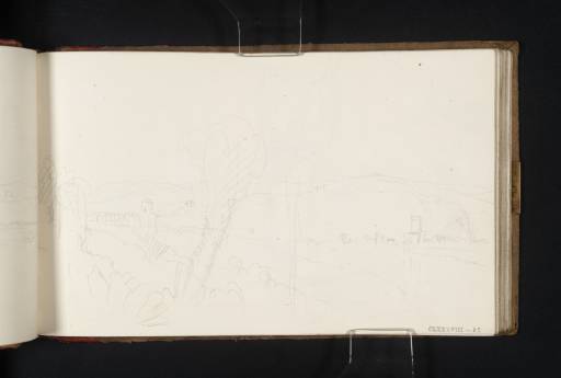 Joseph Mallord William Turner, ‘Landscape near Rome with the Ponte Molle and the Torre Lazzaroni’ 1819