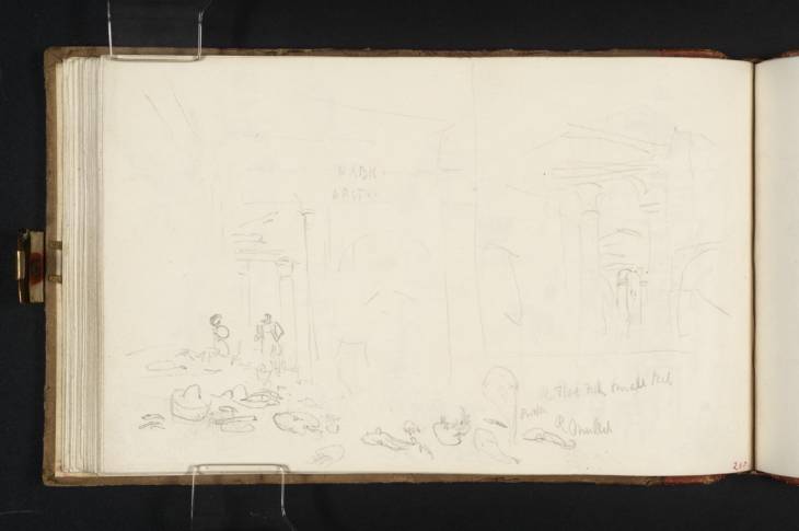 Joseph Mallord William Turner, ‘The Portico of Octavia with the Fish-market, Rome’ 1819