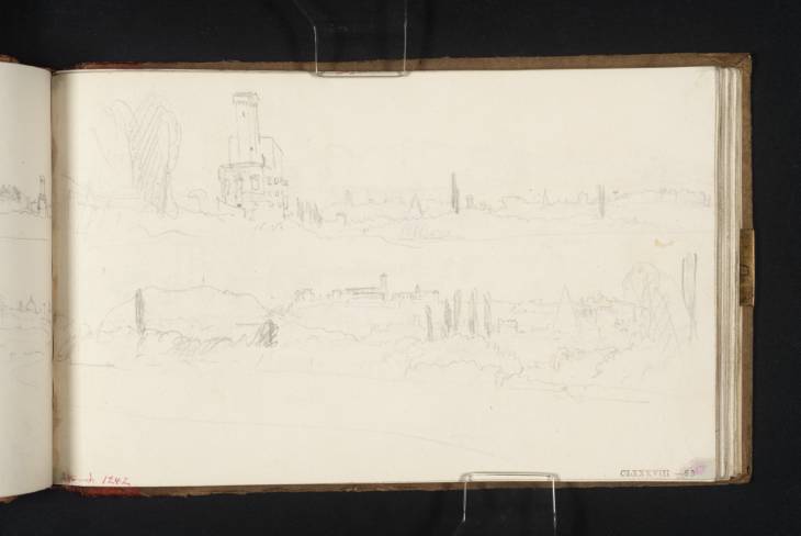 Joseph Mallord William Turner, ‘Two Sketches of the Banks of the Tiber, near the Aventine Hill, Rome’ 1819