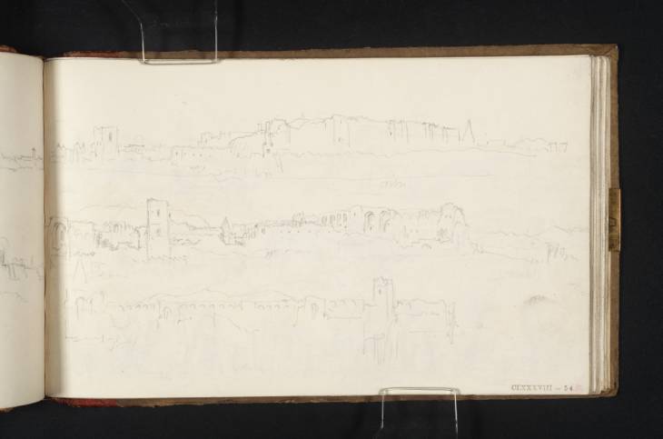 Joseph Mallord William Turner, ‘Three Sketches of the Banks of the Tiber, Rome, with the Aurelian Walls and Monte Testaccio’ 1819