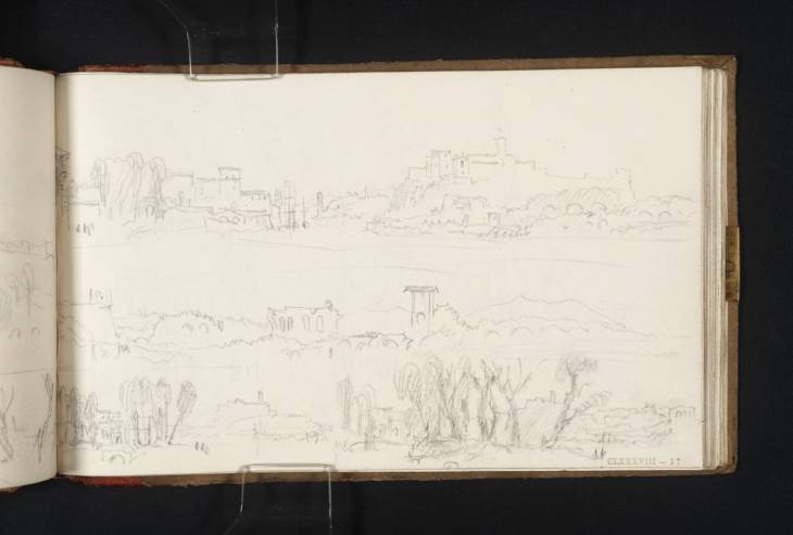 Joseph Mallord William Turner, ‘Four Sketches of the River Tiber, Including the Porto di Ripa Grande and the Aventine Hill’ 1819