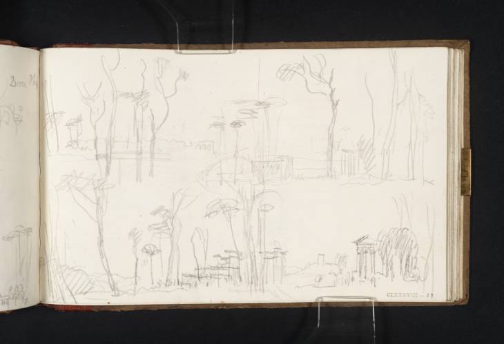 Joseph Mallord William Turner, ‘Three Sketches of the Grounds of the Villa Borghese, Rome’ 1819