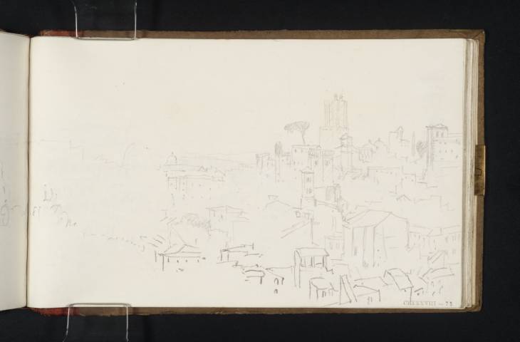 Joseph Mallord William Turner, ‘Part of a Panoramic View of Rome from Santi Cosma e Damiano: Looking towards the Torre delle Milizie’ 1819