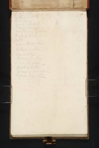 Joseph Mallord William Turner, ‘Inscriptions by Turner of a list of Roman subjects’ 1819