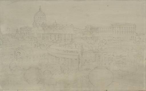 Joseph Mallord William Turner, ‘St Peter's and the Vatican from the Gardens of the Villa Barberini, Rome’ 1819