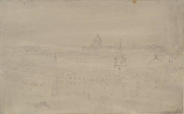 Joseph Mallord William Turner, ‘View of St Peter's, Rome from the Pincian Hill’ 1819