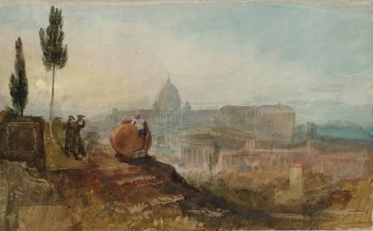 Joseph Mallord William Turner, ‘St Peter's and the Vatican from the Gardens of the Villa Barberini, Rome’ 1819