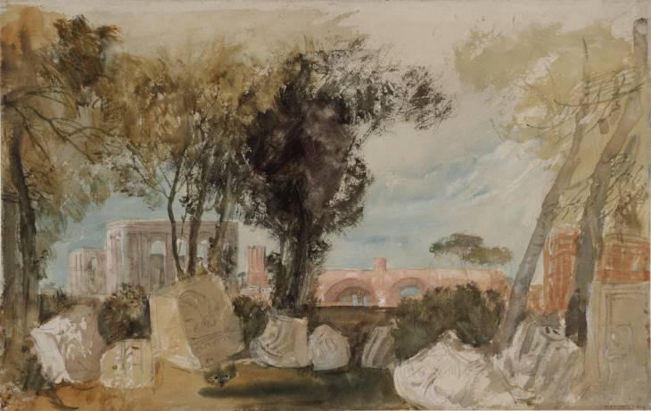 Joseph Mallord William Turner, ‘The Basilica of Constantine from the Farnese Gardens on the Palatine Hill, Rome’ 1819