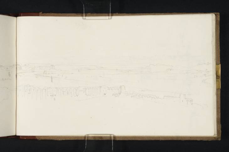 Joseph Mallord William Turner, ‘Distant View of San Paolo fuori le Mura from Monte Testaccio, Rome, with the Aurelian Walls and the River Tiber’ 1819