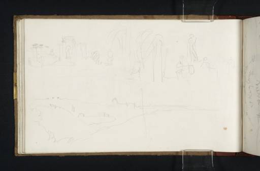 Joseph Mallord William Turner, ‘Three Sketches ?in the Grounds of the Villa Borghese, Rome, including a Distant View of St Peter's’ 1819