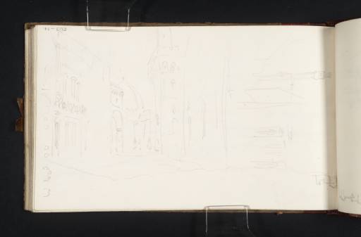 Joseph Mallord William Turner, ‘Two Sketches of the View from Piazzale degli Uffizi towards Palazzo Vecchio, with the Duomo and the Loggia dei Lanzi’ 1819