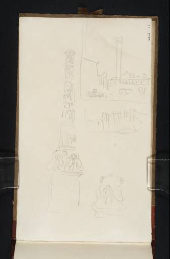 Joseph Mallord William Turner, ‘Study of Antique Statuary, including a Candelabrum; and Two Sketches of Buildings’ 1819