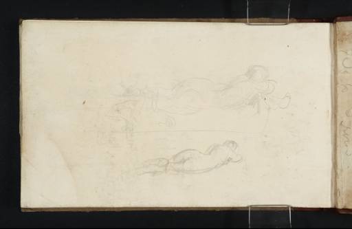 Joseph Mallord William Turner, ‘Two Sketches of the 'Sleeping Hermaphrodite' in the Uffizi, Florence’ 1819