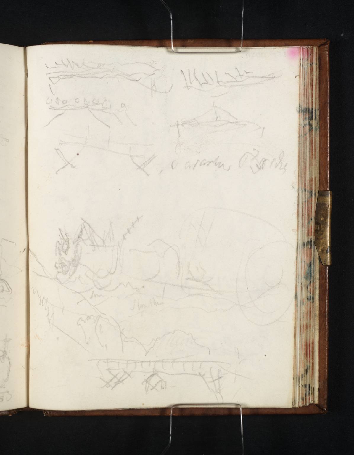 A Bridge and Mountains in Savoy; and a Horse and Cart and other Studies