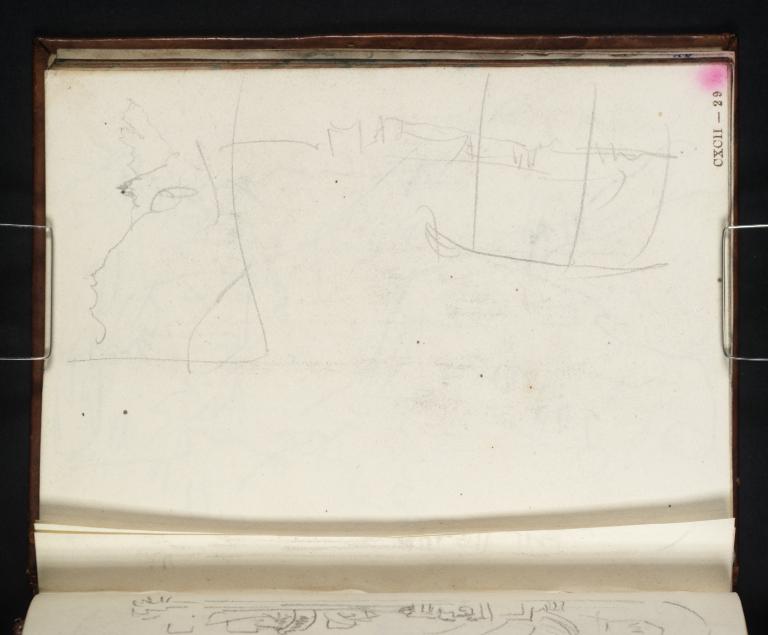 Joseph Mallord William Turner, ‘Boat on a River; and View of Mountains’ 1820