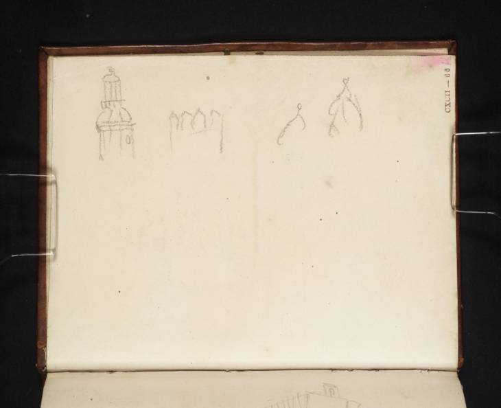 Joseph Mallord William Turner, ‘Sketches of ?Italian Architectural Features; Including a Turret and a Campanile’ 1820