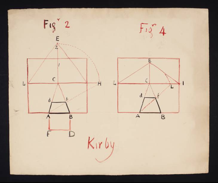 Joseph Mallord William Turner, ‘Lecture Diagram: Two Methods for a Cube’ c.1818-28