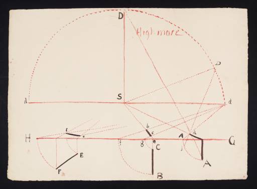 Joseph Mallord William Turner, ‘Lecture Diagram: Perspective Method for a Cube by Joseph Highmore’ c.1823-28