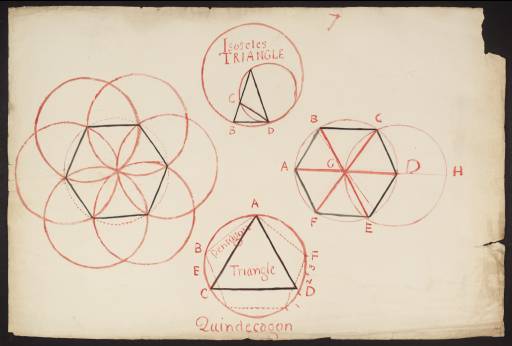 Joseph Mallord William Turner, ‘Lecture Diagram: 'Euclid's Elements of Geometry', Book 4, Propositions 10, 15, and 16’ c.1817-28