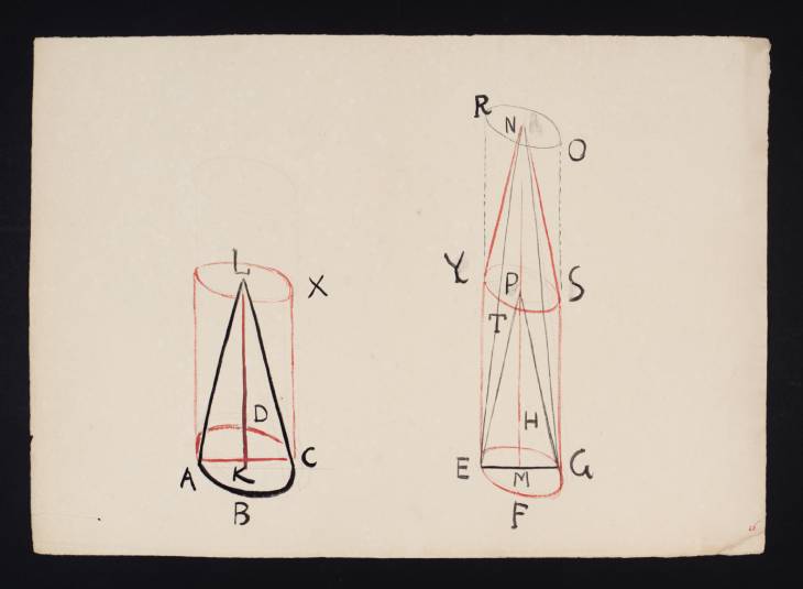 Joseph Mallord William Turner, ‘Lecture Diagram: 'Euclid's Elements of Geometry', Book 12, Proposition 15’ c.1817-28