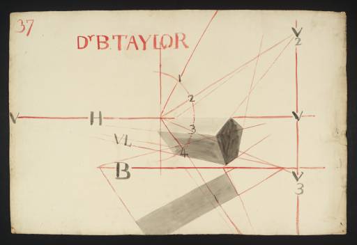 Joseph Mallord William Turner, ‘Lecture Diagram 37: Perspective Method for a Pentangular Prism (after Dr Brook Taylor)’ c.1810