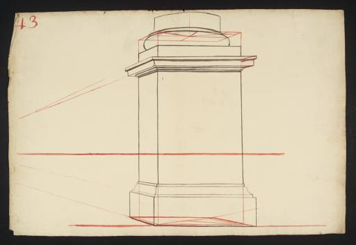 Joseph Mallord William Turner, ‘Lecture Diagram 43: Perspective Construction of a Tuscan Pedestal’ c.1810