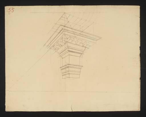 Joseph Mallord William Turner, ‘Lecture Diagram 55: Perspective Construction of a Tuscan Entablature’ c.1810