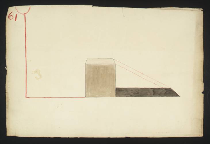 Joseph Mallord William Turner, ‘Lecture Diagram 61: A Cube with Shadow’ c.1810-11