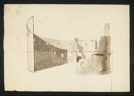 Joseph Mallord William Turner, ‘Lecture Diagram 70: A Ruined Amphitheatre’ c.1810