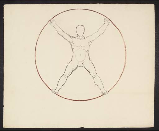 Joseph Mallord William Turner, ‘Lecture Diagram: Figure, with Outstretched Arms and Legs, Enclosed within a Circle: Front View’ c.1812-28