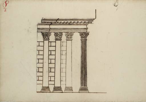Joseph Mallord William Turner, ‘Lecture Diagram 8/2: Elevation of a Stoa or Portico (after James Stuart)’ c.1810