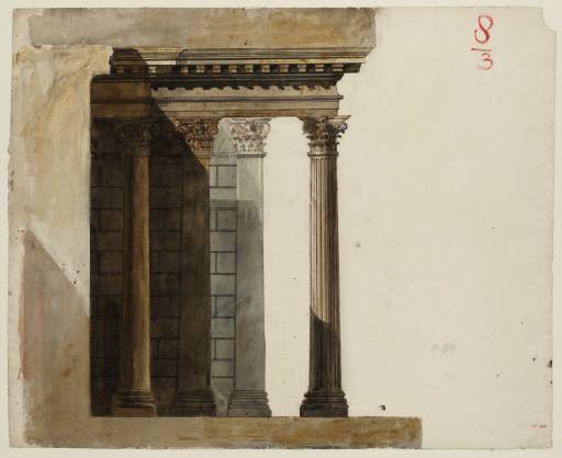 Joseph Mallord William Turner, ‘Lecture Diagram 8/3: Elevation of a Stoa or Portico (after James Stuart)’ c.1810