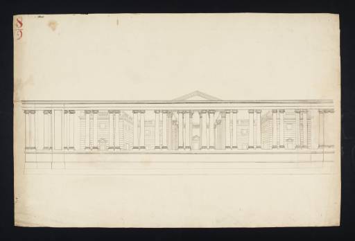 Joseph Mallord William Turner, ‘Lecture Diagram 8/9: The Screen of Carlton House, Pall Mall, London’ c.1810