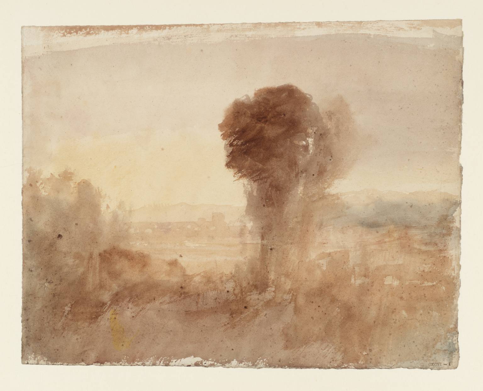 Landscape, with Trees and Distant City