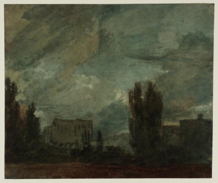 Joseph Mallord William Turner, ‘Trees and Buildings Seen over a Wall’ c.1800