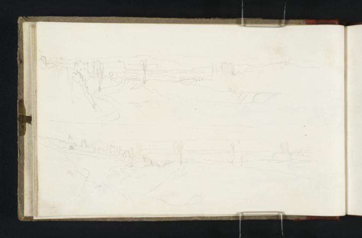 Joseph Mallord William Turner, ‘A Hillside Road, with Rochester Castle and Bridge in the Distance’ c.1821-2