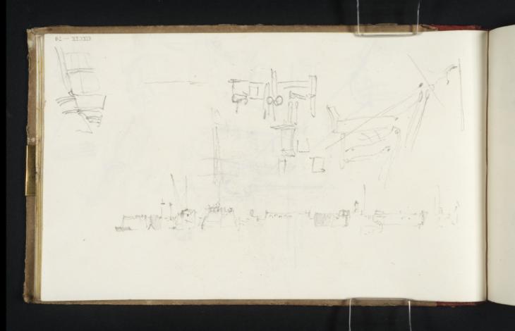 Joseph Mallord William Turner, ‘Details of Shipping and Vessels on the River Medway, Probably at Chatham’ c.1821