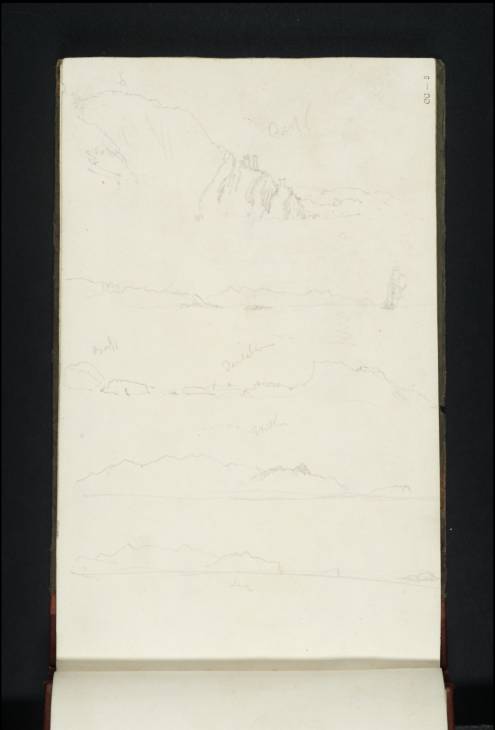 Joseph Mallord William Turner, ‘Sketches of the East Lothian Coast: Fast Castle, Bass Rock, Tantallon Castle, Criagleith and Lamb’ 1822