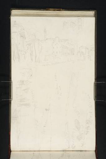 Joseph Mallord William Turner, ‘Sketches of the View North from Leith Walk with Triumphal Arch; Caroline Park, Granton; and Continuation of Edinburgh from Arthur's Seat’ 1822