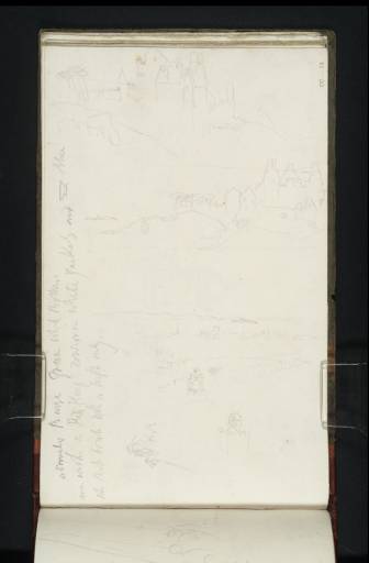 Joseph Mallord William Turner, ‘Notes Relating to The King's Landing at Leith; Two Views of Granton Castle; the Forth from Leith Walk; Details of the Triumphal Arch’ 1822