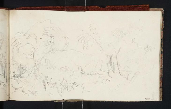 Joseph Mallord William Turner, ‘Study for a Wooded Classical Landscape Subject with Figures’ c.1823-4