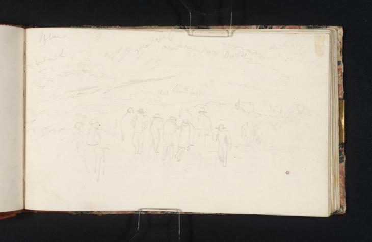 Joseph Mallord William Turner, ‘A Wooded Landscape, with a Group of Rural Figures Leaning against a Wall, Perhaps in the Thames Valley’ c.1823-4