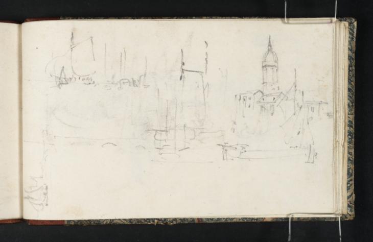 Joseph Mallord William Turner, ‘St Magnus the Martyr's Church, with Shipping in the Pool of London near Old London Bridge, ?and Southwark Cathedral’ ?1824